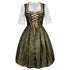 „Waldtraum“ 3-teiliges Dirndl-Set in Rauchgrün – inkl. Bluse & Schürze | Festliches Trachtenkleid